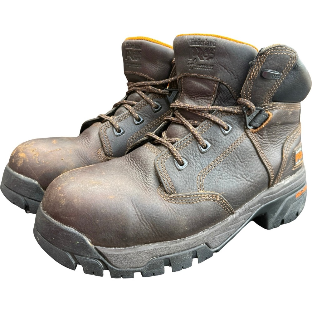 Timberland PRO Titan Work Boots Mens 7.5 Brown Alloy Toe Leather 86518